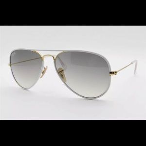 Ray Ban Sunglasses WHITE GOLD FRAME GREY LENS